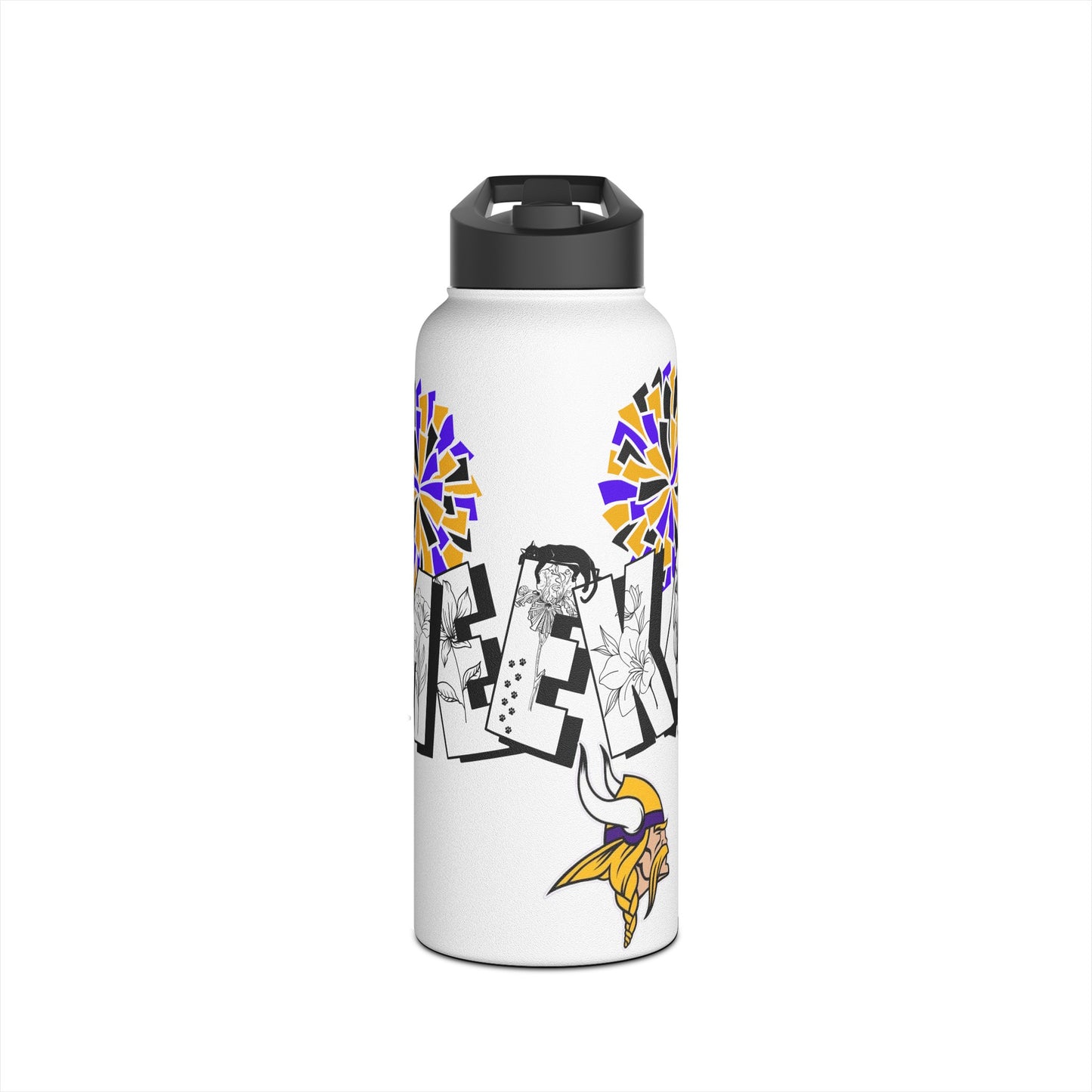 Meeka Stainless Steel Water Bottle, Standard Lid